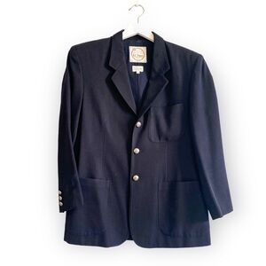 Vintage Et‎ Vous (Paris) Navy Blue Wool Jacket, Size Unisex S, From 90s